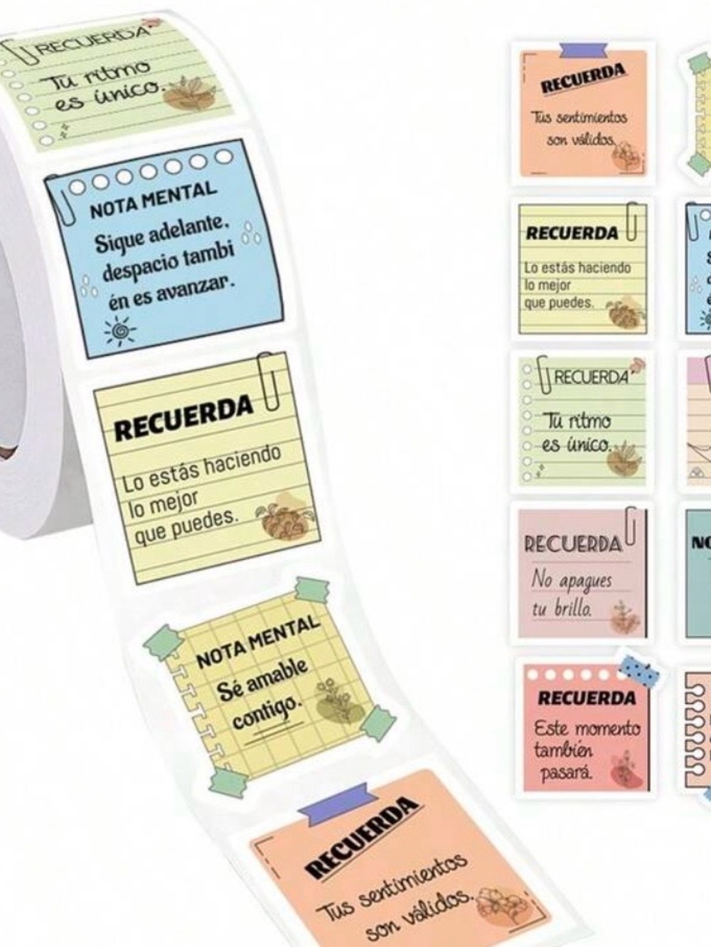 Inspirational Sticky Note Stickers 8pcsEspañol